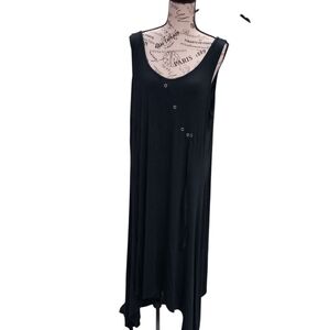 Black Asymmetrical Scoop Neck Sundress